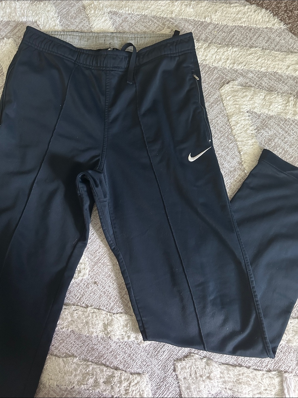 Nike Navy Blue Pants with White Embroidered Swoosh